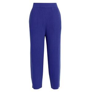 Lapointe Cropped Ribbed Blue Cashmere Track Pants Size L